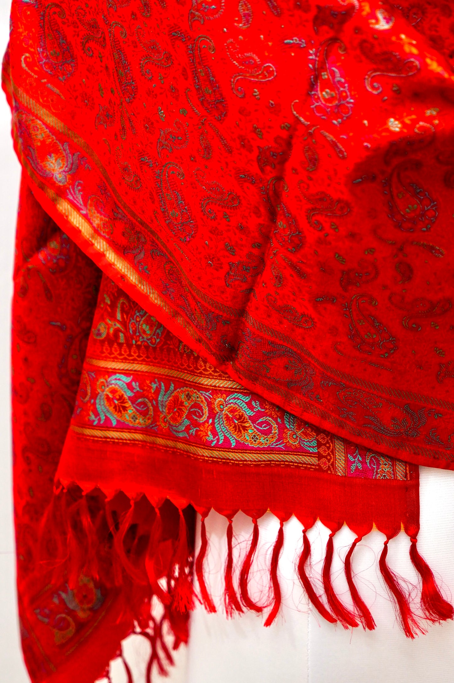 Adishakti – The Flame of the Divine Feminine | Banarasi Pure Silk Stole/ Scarf/ Shawl