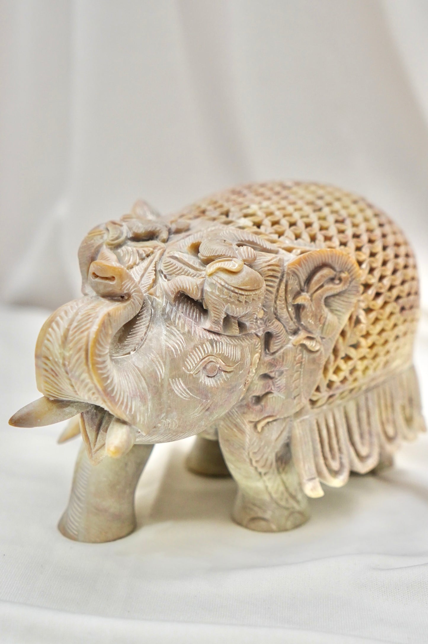 Antarvasin Gajraaj – The Inner Grace| Varanasi Stone Carving (GI Tagged)