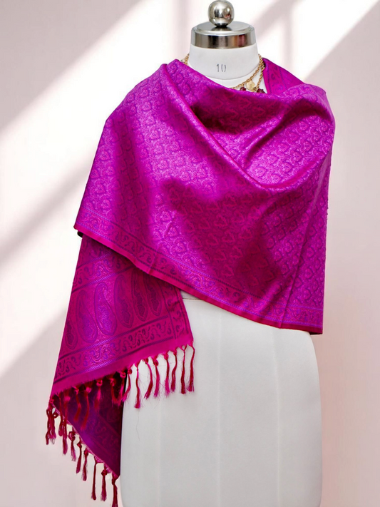 Ārohā – The Rising Grace|
Banarasi Pure Katan Silk Resham Brocade Stole / Scarf / Shawl