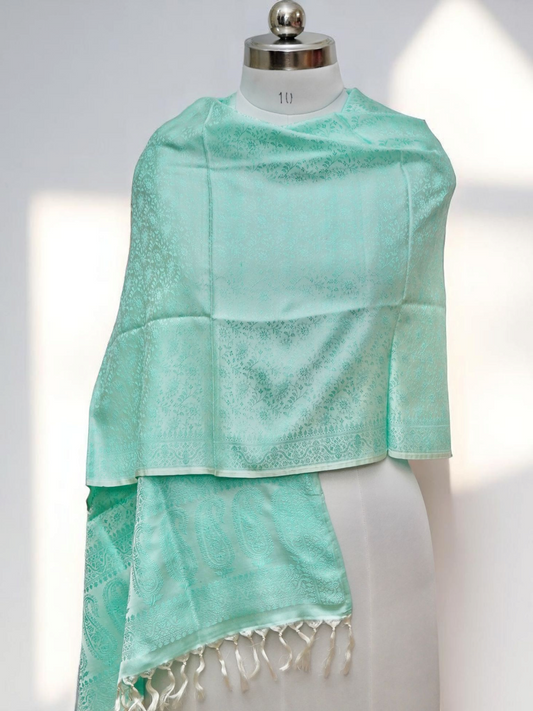 Saranyu – The Whisper of Dawn | Banarasi Pure Silk Stole/ Scarf/ Shawl