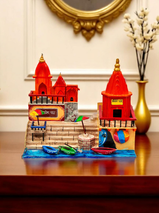 Shivnayan Ghat – Handcrafted Wooden Varanasi Miniature | Ghat & Temple Art Decor